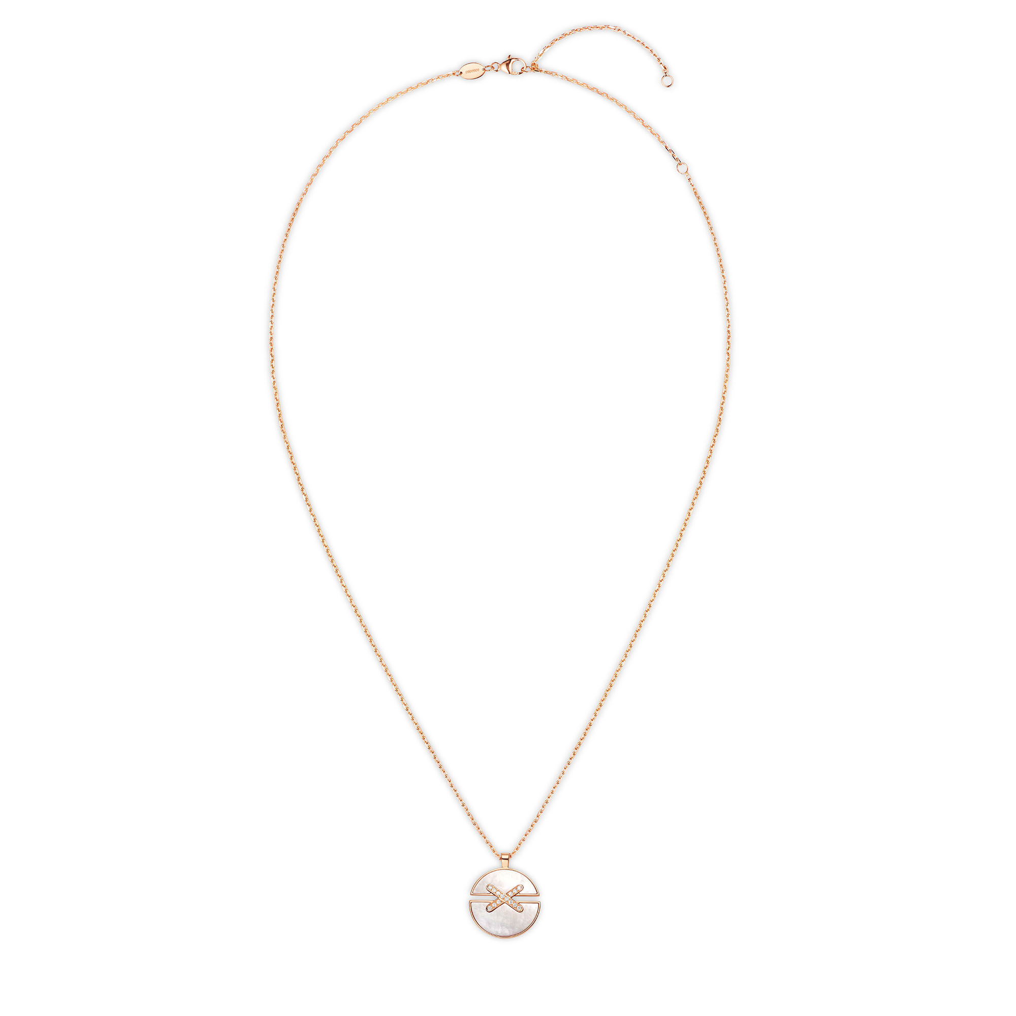 Jeux de Liens Harmony Medium Rose Gold Mother Of Pearl Diamond Necklace Chaumet
