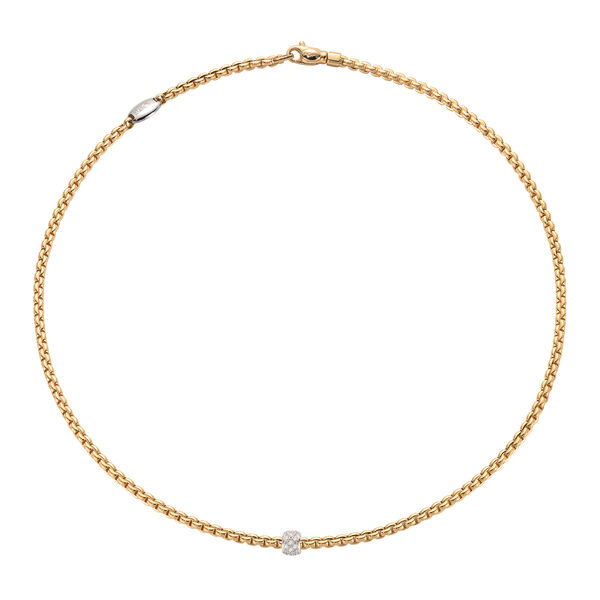 Eka Tiny Yellow and  Diamond Pavé Necklace