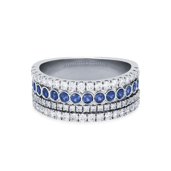 Bague fine en saphirs et diamants