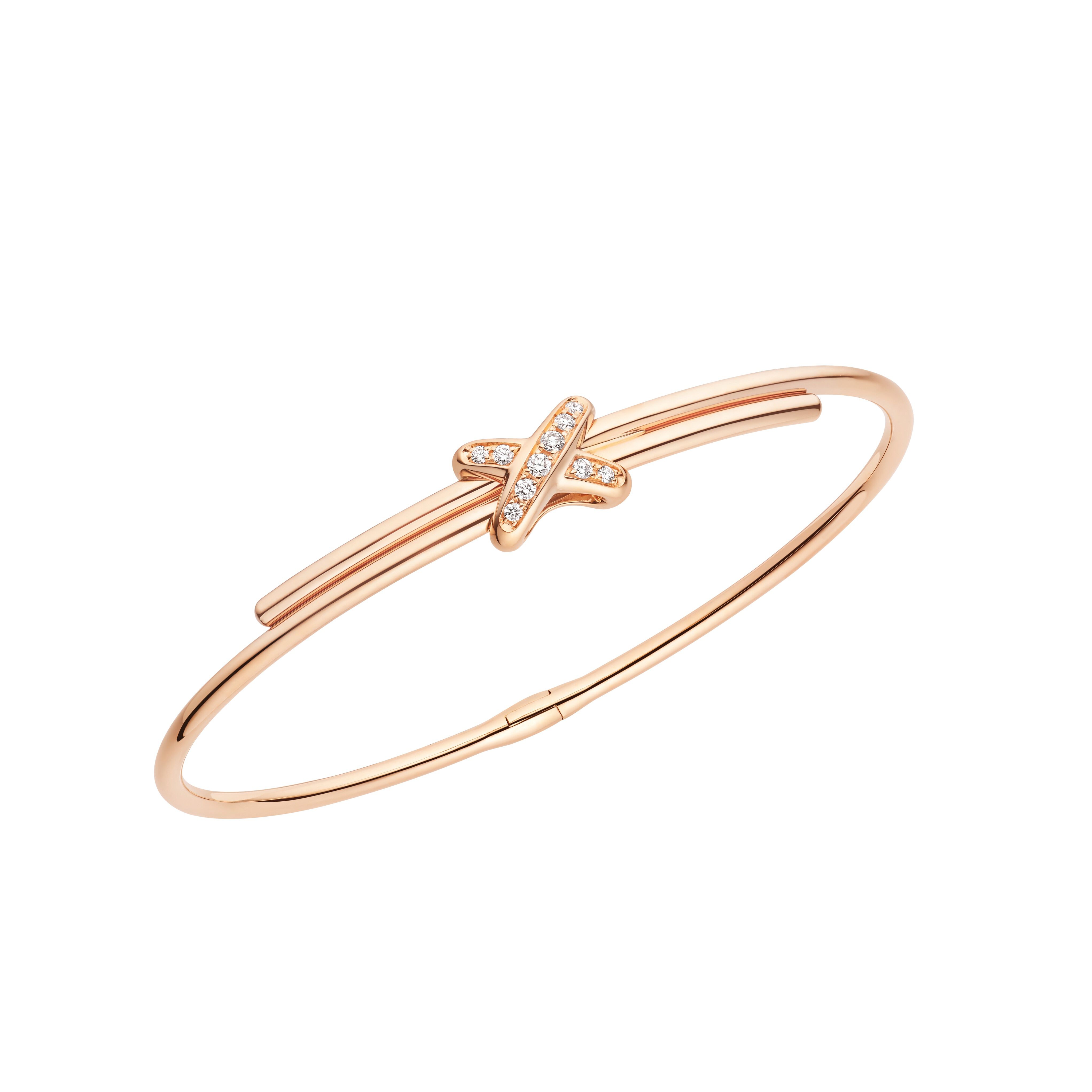 Jeux De Liens Rose Gold and Diamond Pavé Bangle