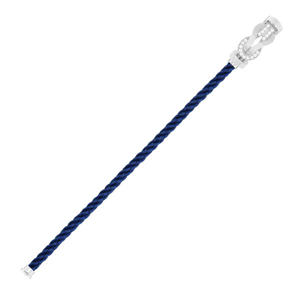 Bracelet cable Chance Infinie en or blanc avec pavé de diamants, grand modèle
