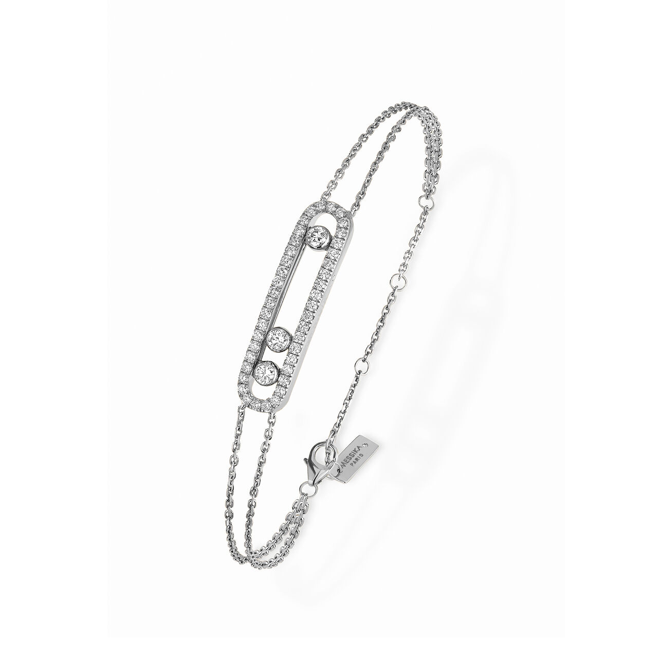 Move Classic White Gold and Diamond Pavé Bracelet image number 0