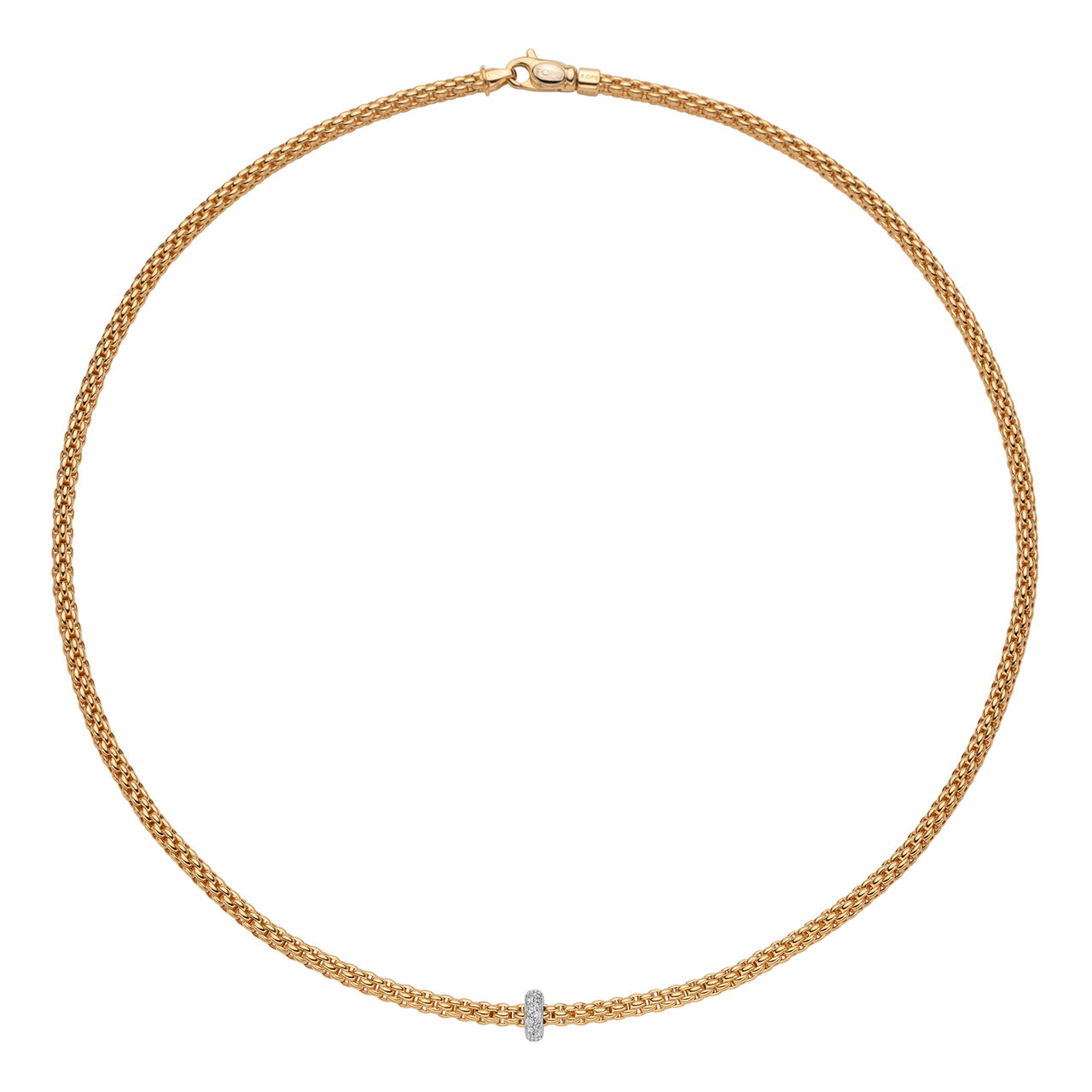 Prima Yellow Gold and  Diamond Pavé Necklace image number 0