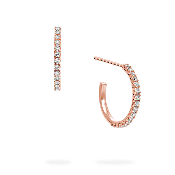 Boucles d&rsquo;oreilles anneaux Ros&eacute;e du Matin en or rose 15 mm