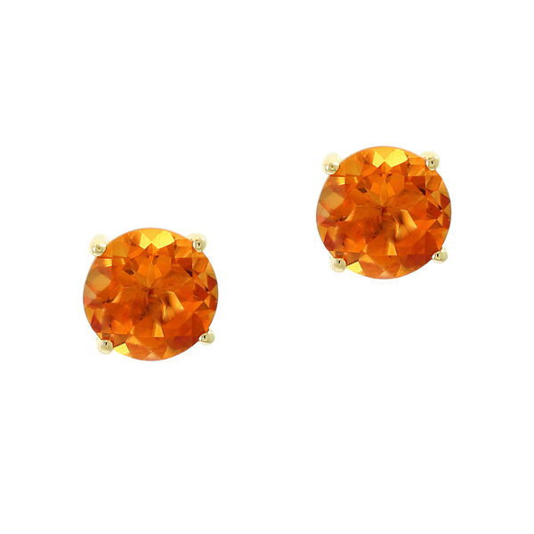 Yellow Gold and Citrine Stud Earrings