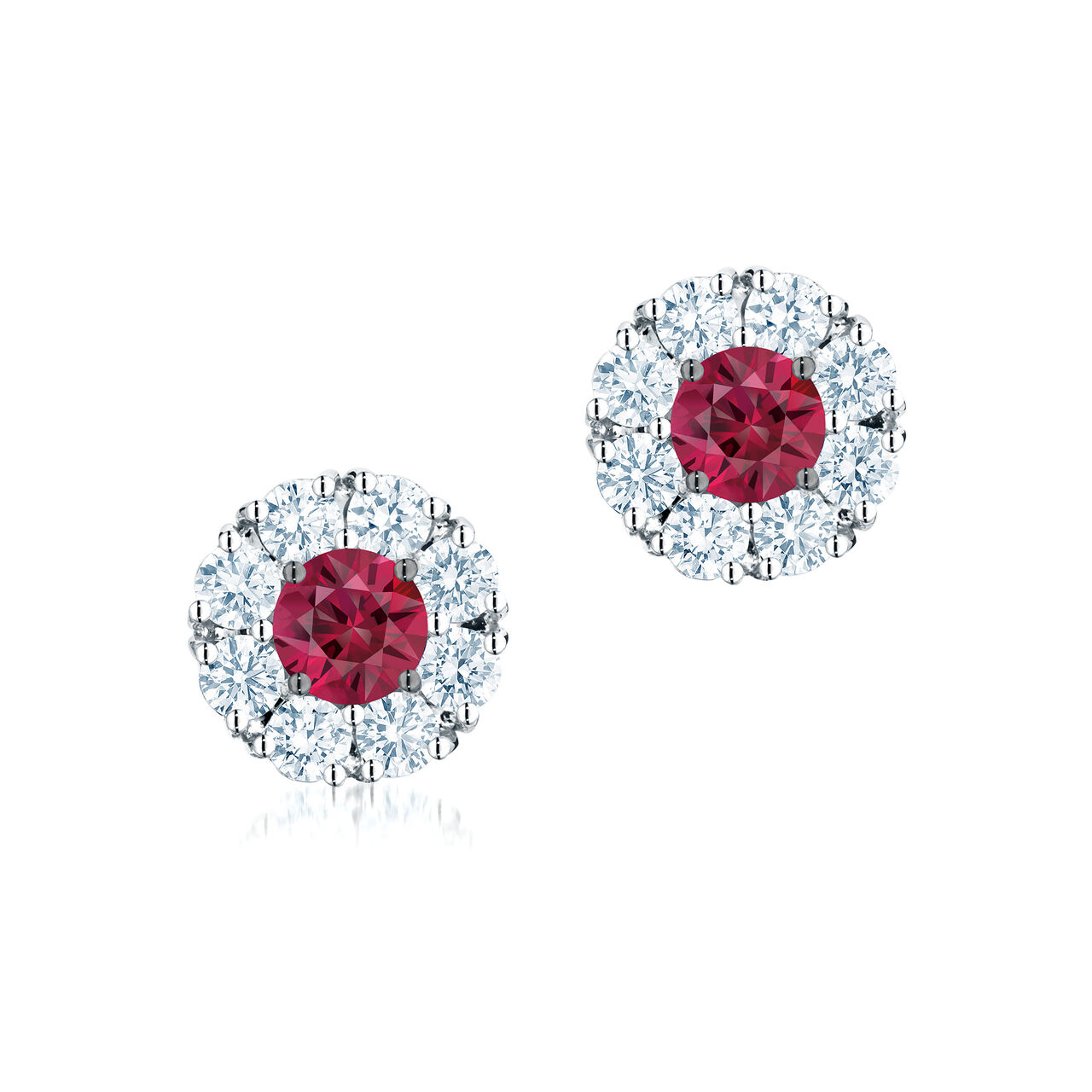 bijoux birks snowflake cluster diamond earrings with ruby image number 0
