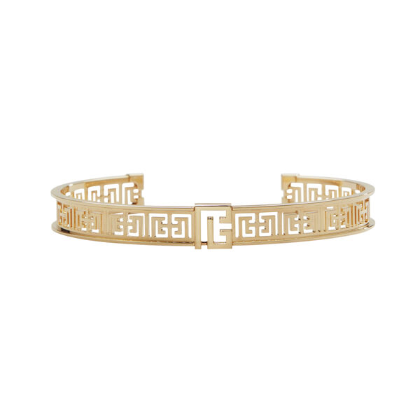 Labyrinth Frieze Yellow Gold Bangle Bracelet