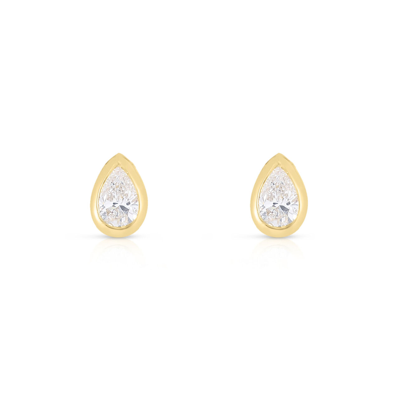Boucles d'oreilles coupe poire Diamond By The Inch en or jaune et diamant image number 0