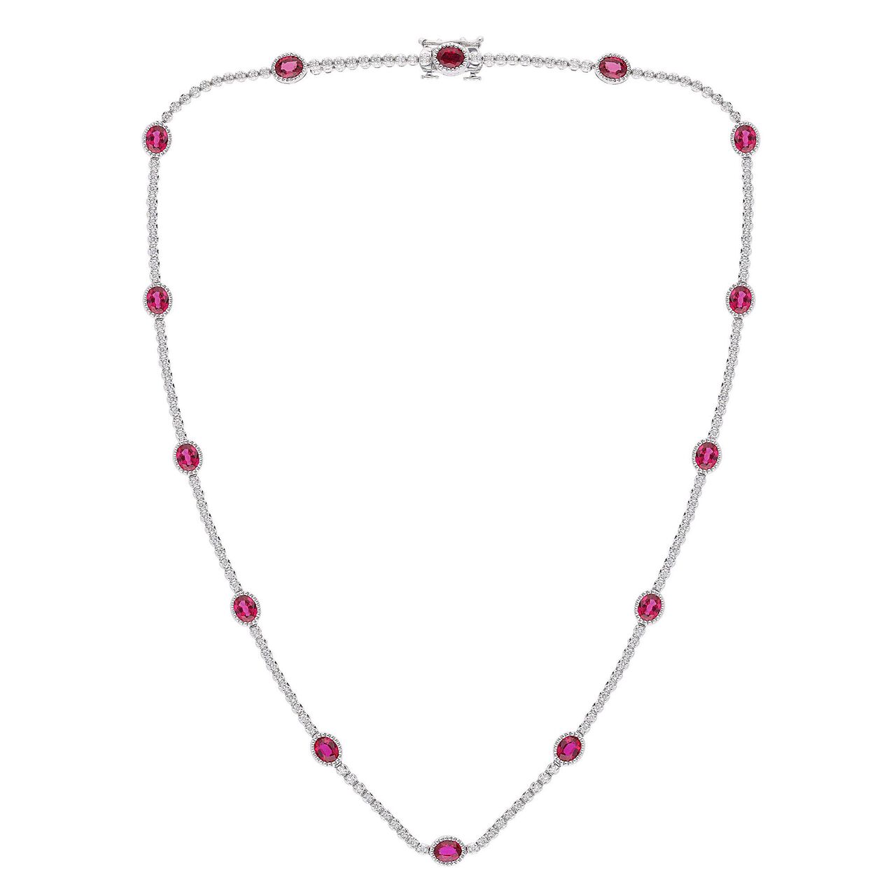 maison birks salon ruby linked necklce sg04574n 8br front full image number 1