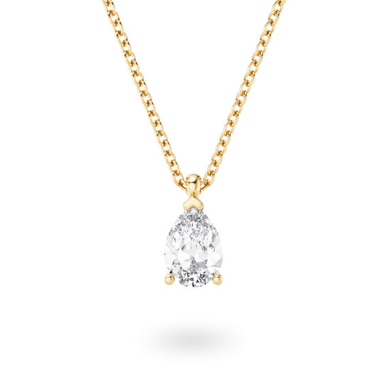 Birks Blue Pendentif avec diamant solitaire taille poire en or jaune image number 0