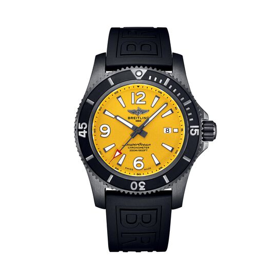 maison birks breitling superocean automatic 46 black steel yellow tang type m17368d71i1s1 image number 0