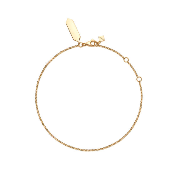 Yellow Gold Chain Engravable Charm Bracelet