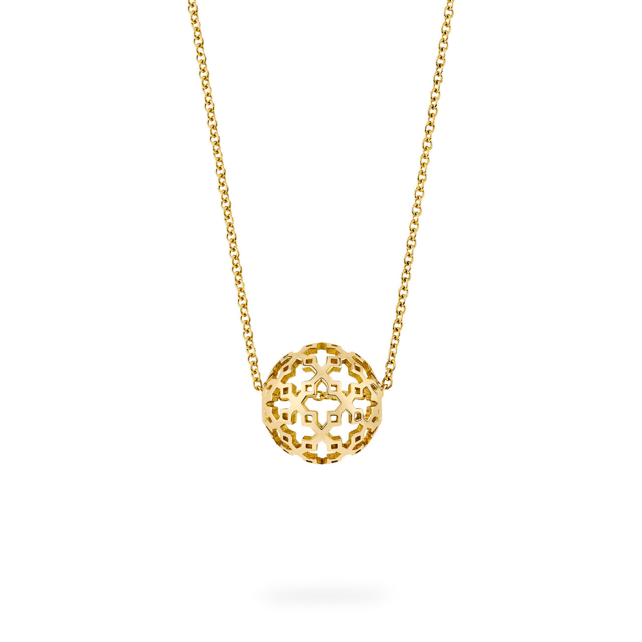 Birks Muse Yellow Gold Mesh Ball Necklace image number 0