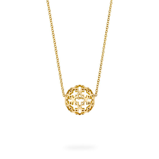 Birks Muse Yellow Gold Mesh Ball Necklace image number 0