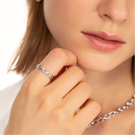 Monica Rich Kosann Infinite & Boundless Infinity Stackable Silver Ring 45083 Model image number 1