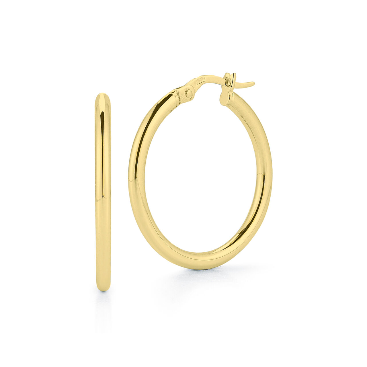 maison birks roberto coin basic yellow gold 25mm hoop earrings image number 0