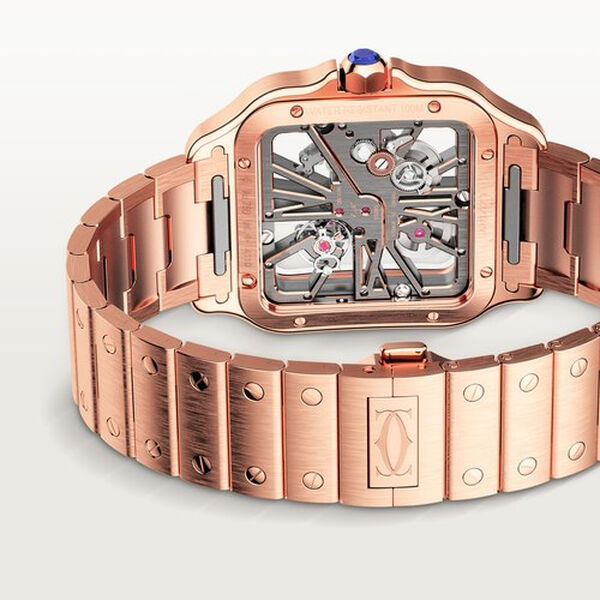 Santos de Cartier Large Manual Skeleton 40 mm Rose Gold