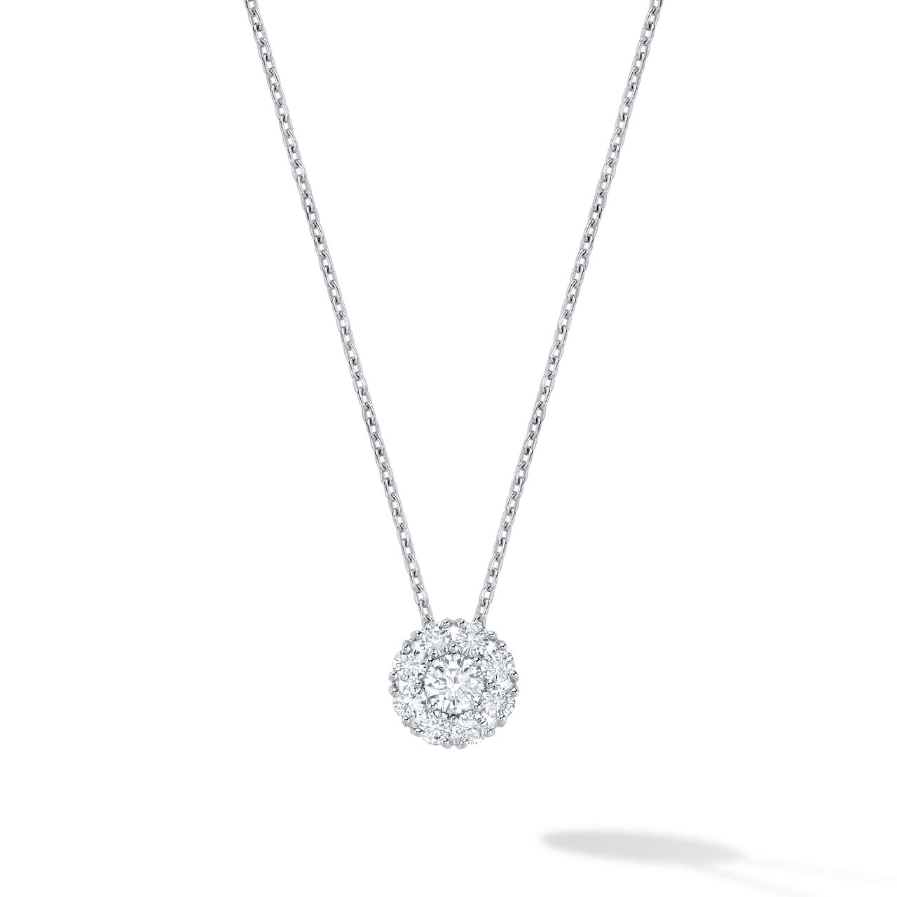 bijoux birks snowflake white gold cluster diamond necklace image number 0