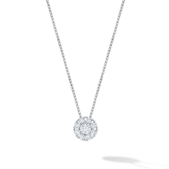 bijoux birks snowflake white gold cluster diamond necklace image number 0