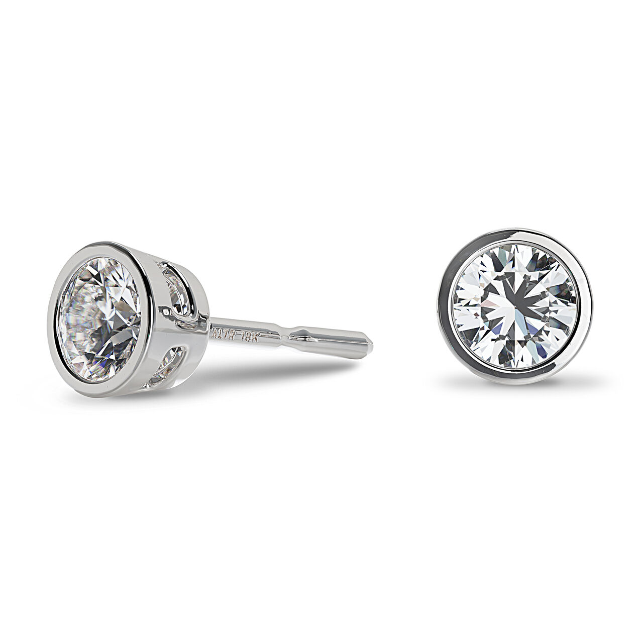 altr-lab-grown-diamond-round-bezel-set-diamond-stud-earrings-zse04-100id-d-angle image number 0