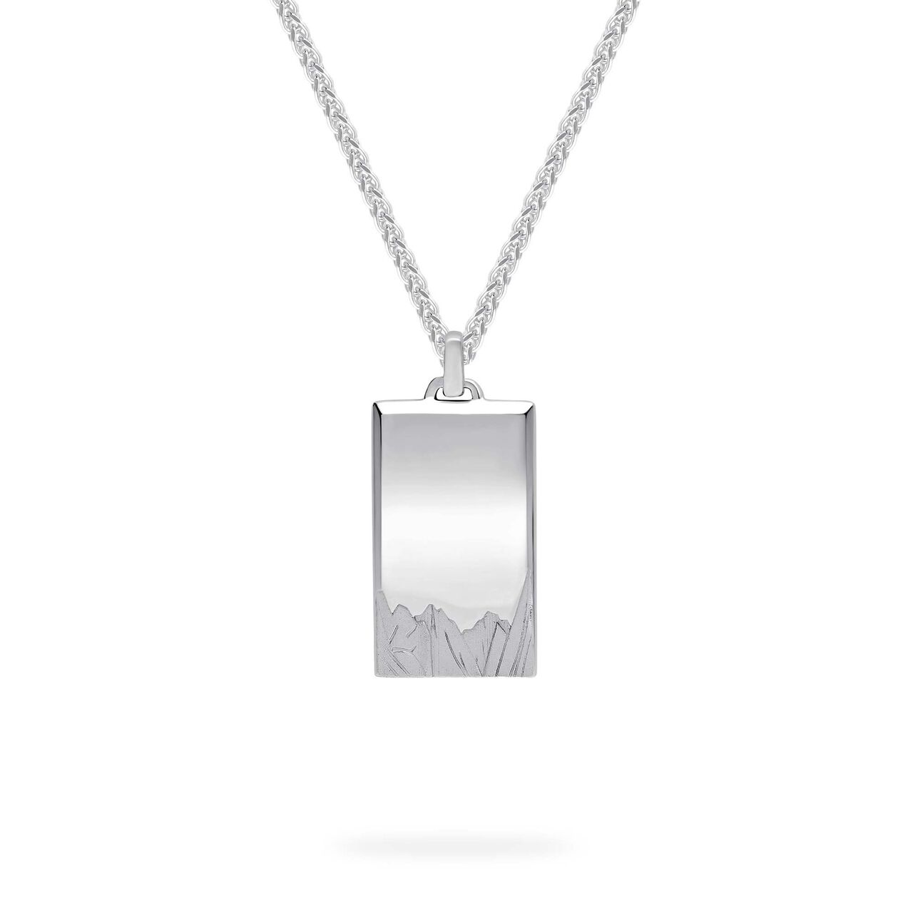 Birks Essentiels Collier plaque militaire montagne pour homme en argent sterling image number 0