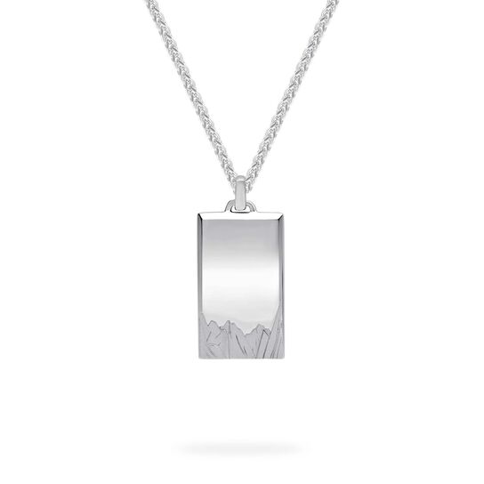 Birks Essentiels Collier plaque militaire montagne pour homme en argent sterling image number 0