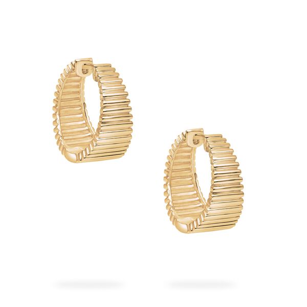 Boucles d'oreilles anneaux plissées en or jaune