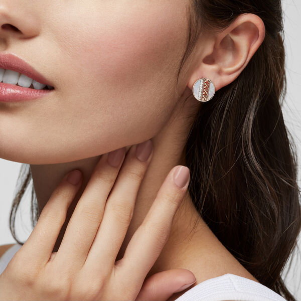 Boucles d'oreilles nacre et diamant