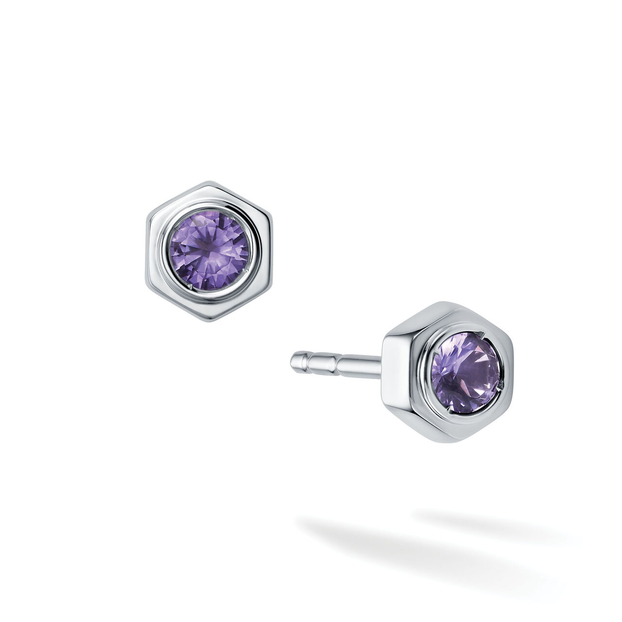 Bijoux Birks Bee Chic Amethyst And Silver Stud Earrings image number 0