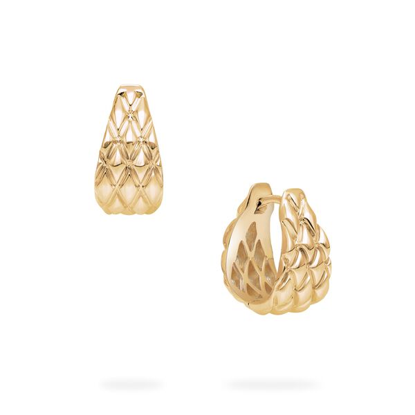 Yellow Gold Serpent Hoops, 15MM