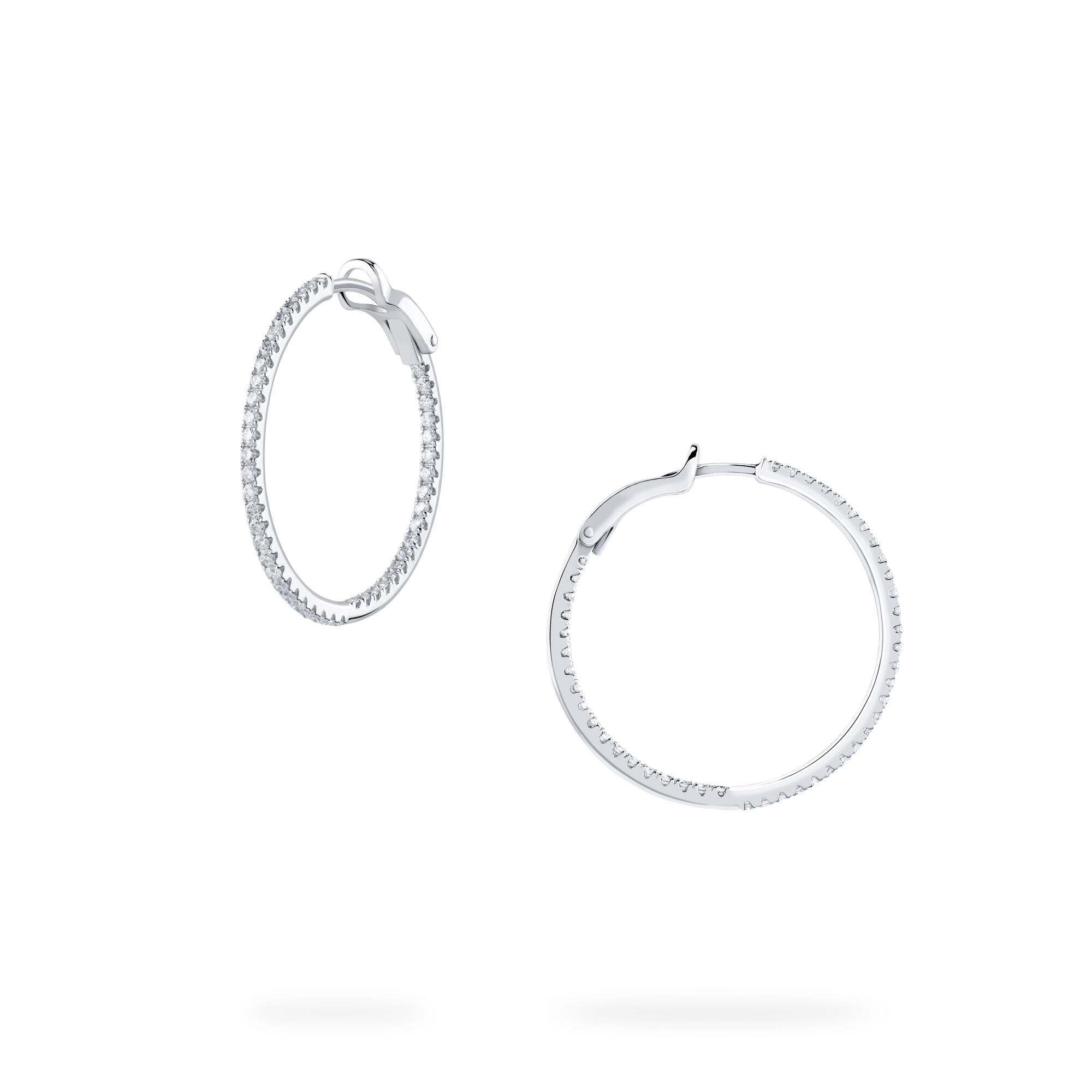 Birks Ros e du Matin Medium Diamond Hoop Earrings