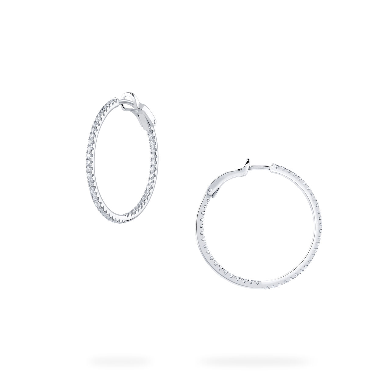 Birks Rosée du Matin boucles d'oreilles anneaux medium avec diamants image number 0