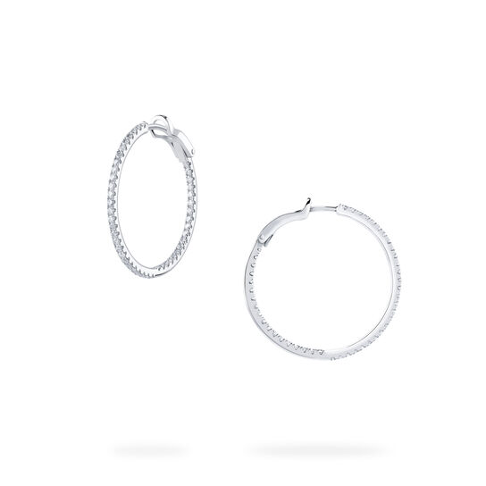 bijoux birks rosee du matin medium diamond hoop earrings image number 0