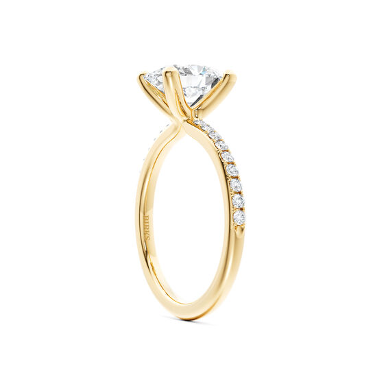 Birks Ros&eacute;e du Matin Yellow Gold Oval Cut Diamond Engagement Ring with Diamond Band image number 1