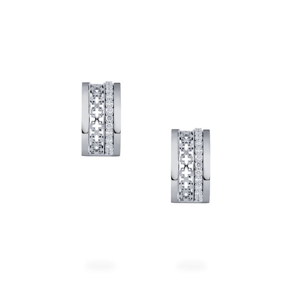 Diamond Huggie Earrings, White Gold