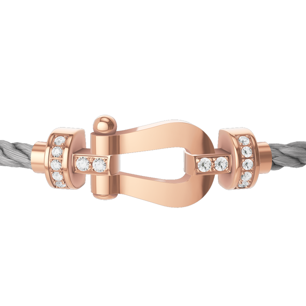 Force 10 Medium Rose Gold and Diamond Pav&eacute; Cable Bracelet