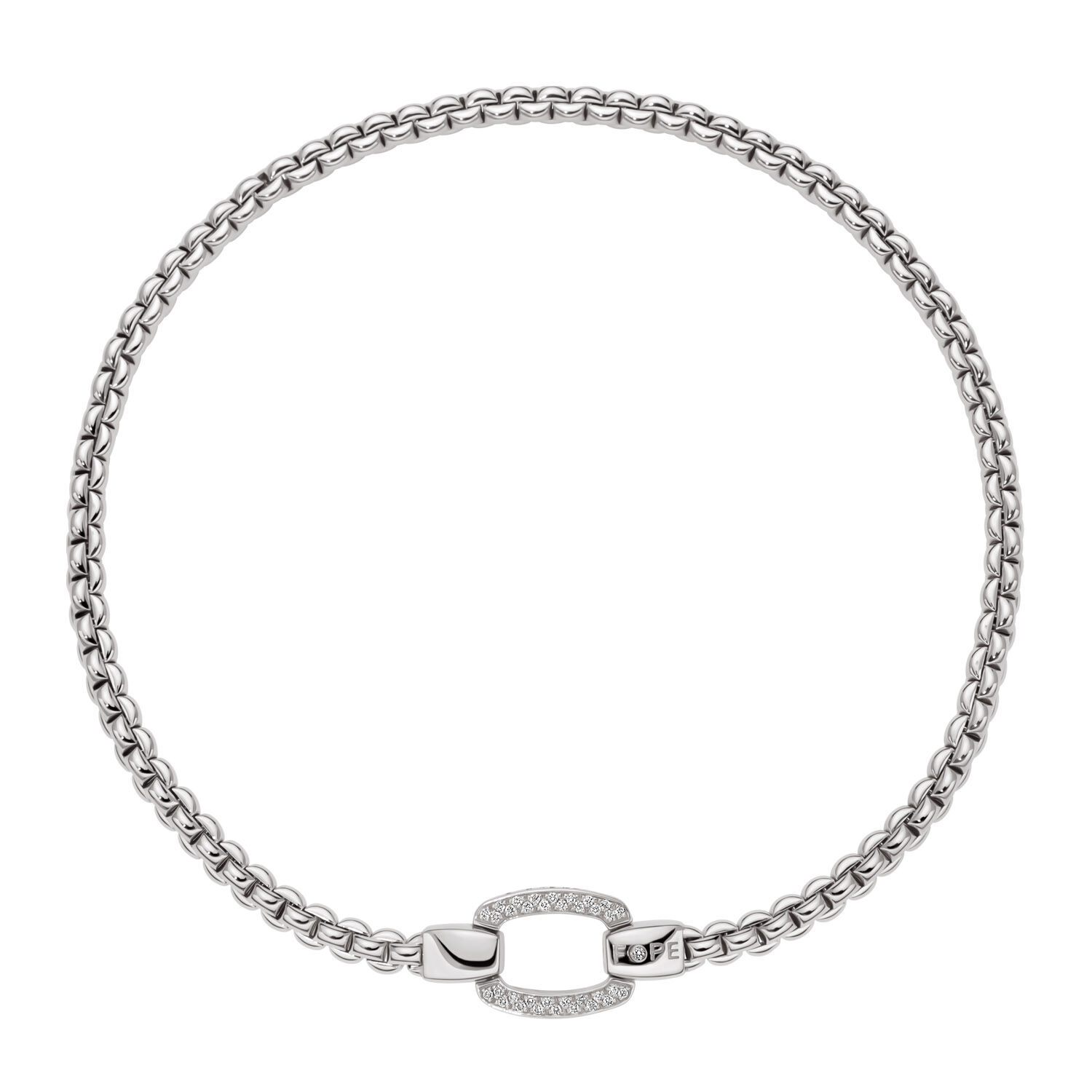Eka White Gold and Diamond Pavé Clasp Necklace