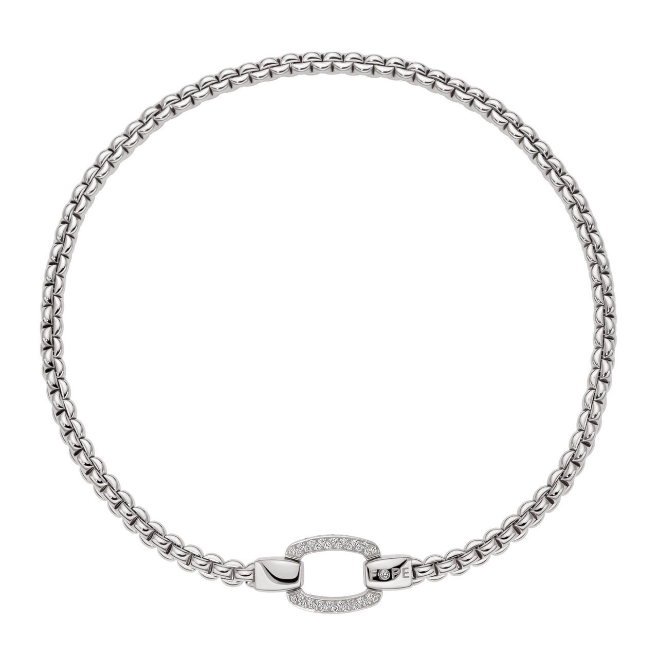 FOPE Eka White Gold and Diamond Pav&eacute; Clasp Necklace image number 0