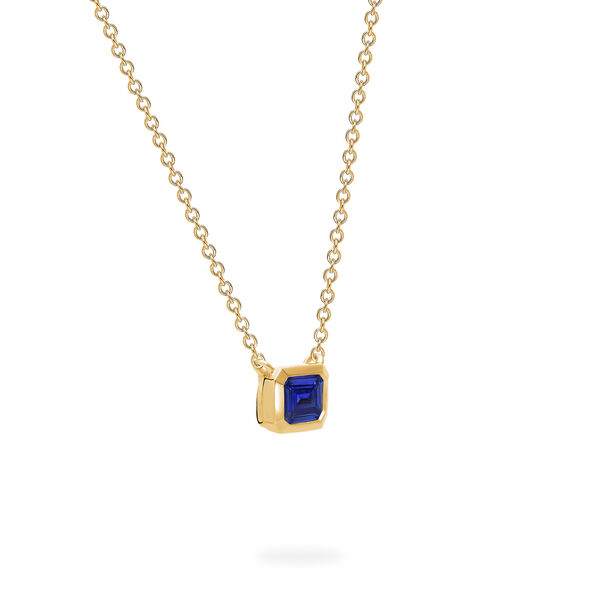 Yellow Gold Sapphire Pendant Necklace