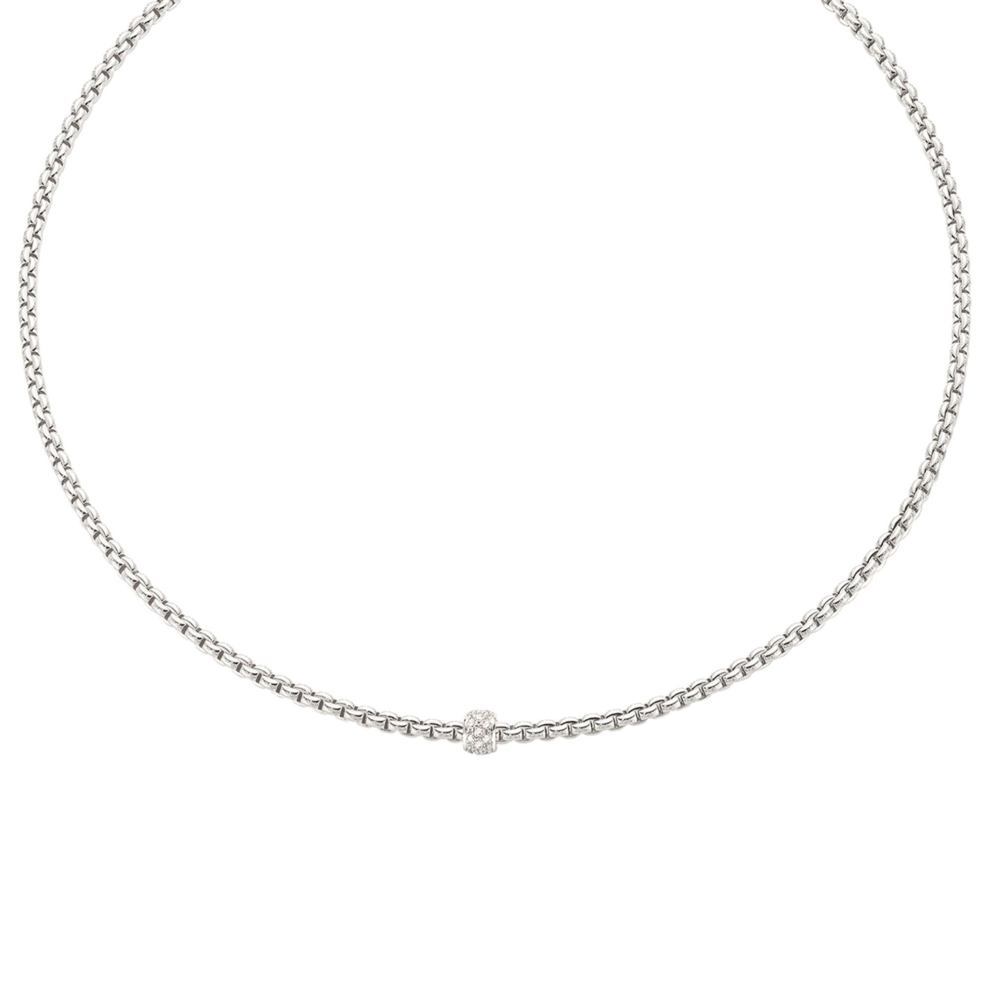 Eka Tiny Gold and Diamond Pavé Necklace