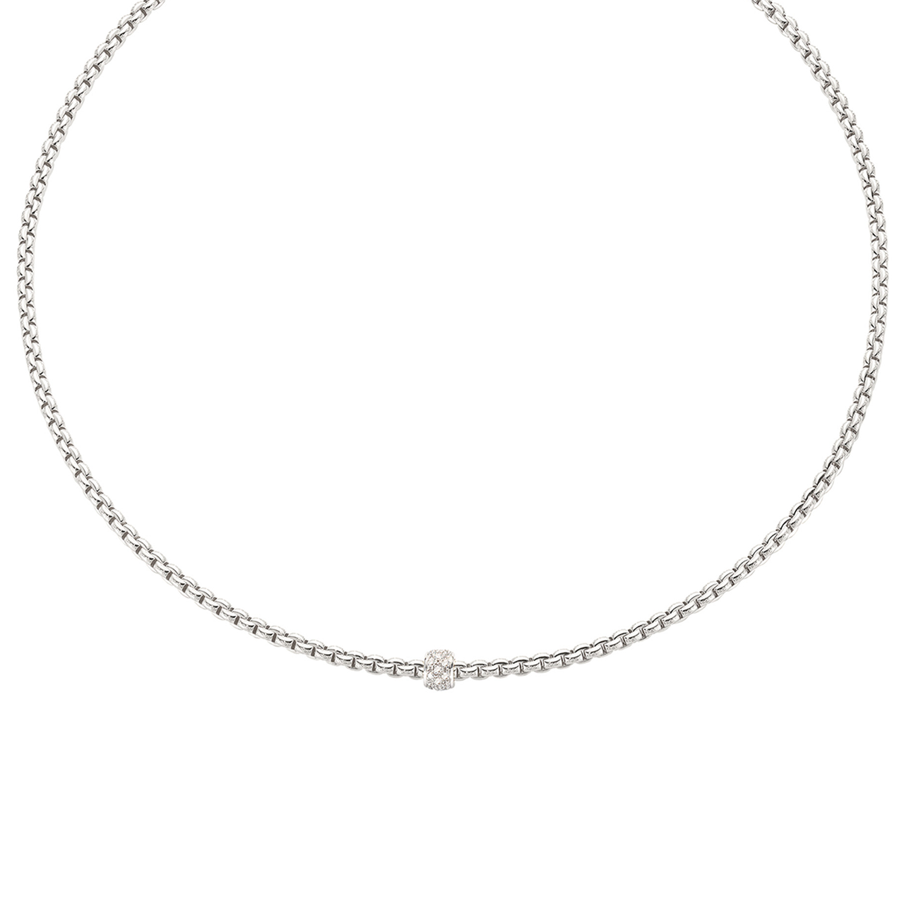 Fope Eka White Gold Necklace 730C PAVE_B Front image number 0