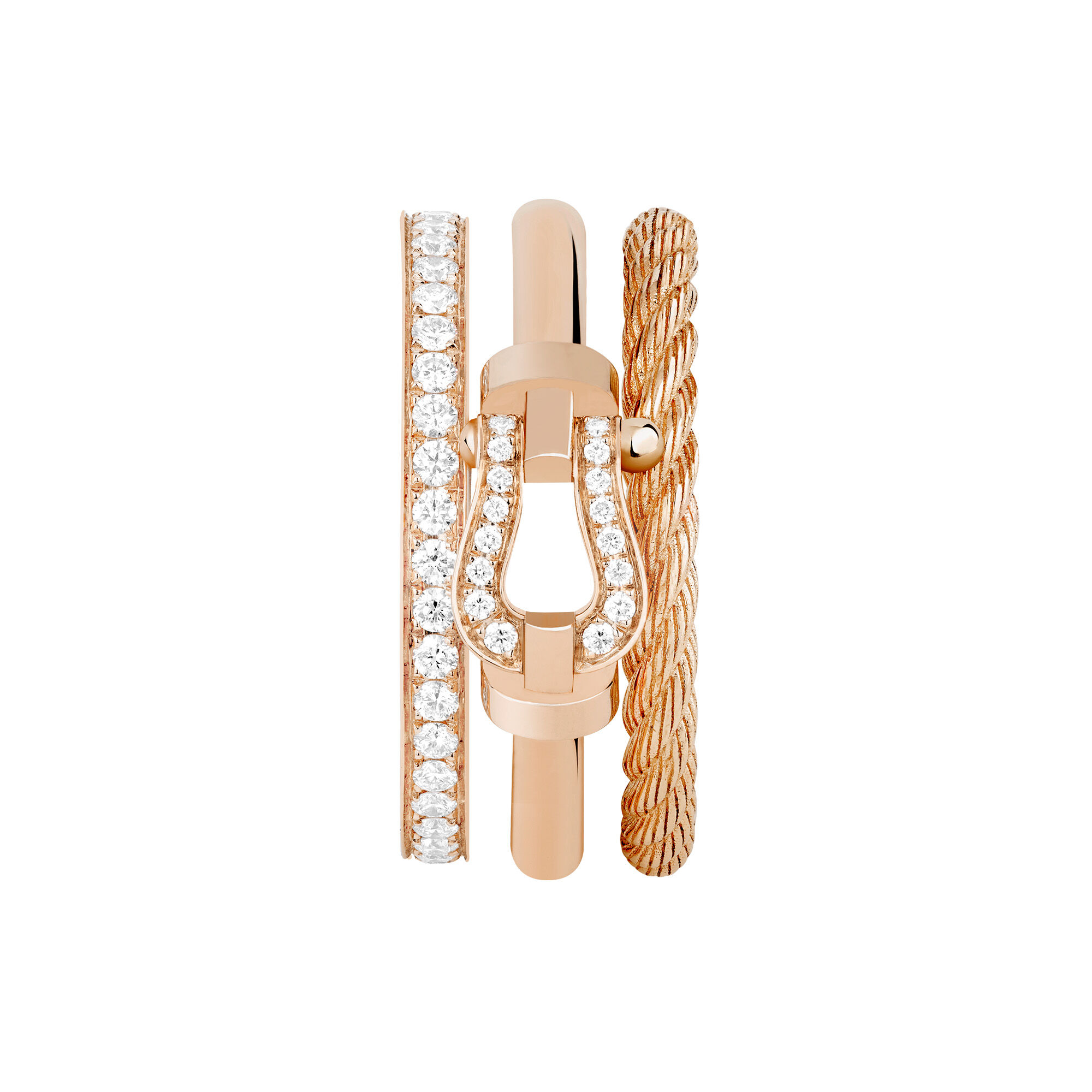 Force 10 Rise Rose Gold and Diamond Pavé Ring