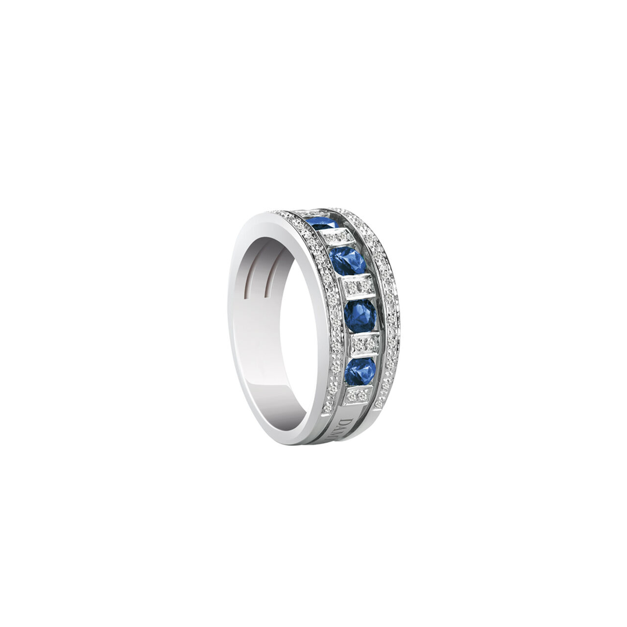 Damiani Belle Époque White Gold, Blue Sapphire and Diamond Pavé Ring 20039702 Front image number 0
