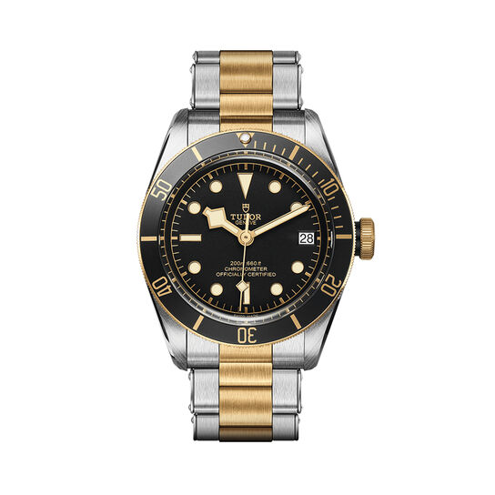 maison birks tudor black bay sg 41 mm steel case steel and gold bracelet black dial m79733n 0008 image number 0