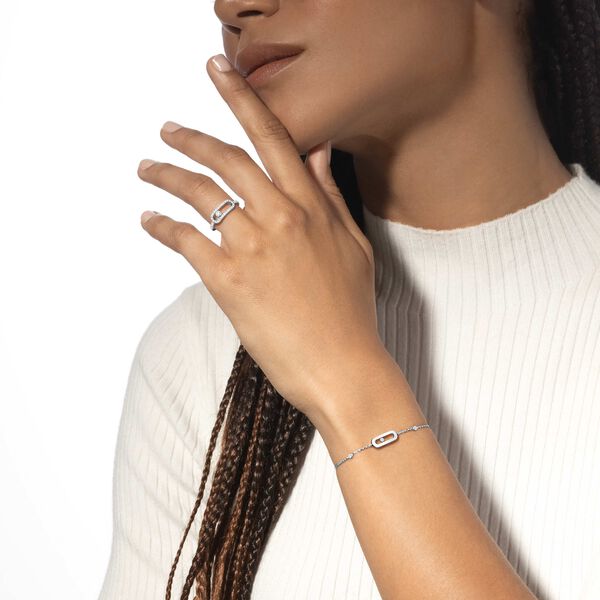 Move Uno Large White Gold and Diamond Pav&eacute; Ring