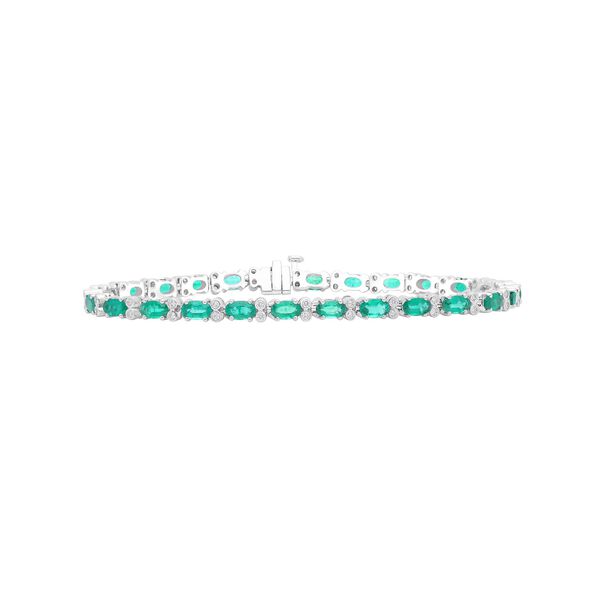 Emerald and Diamond Tennis Bracelet