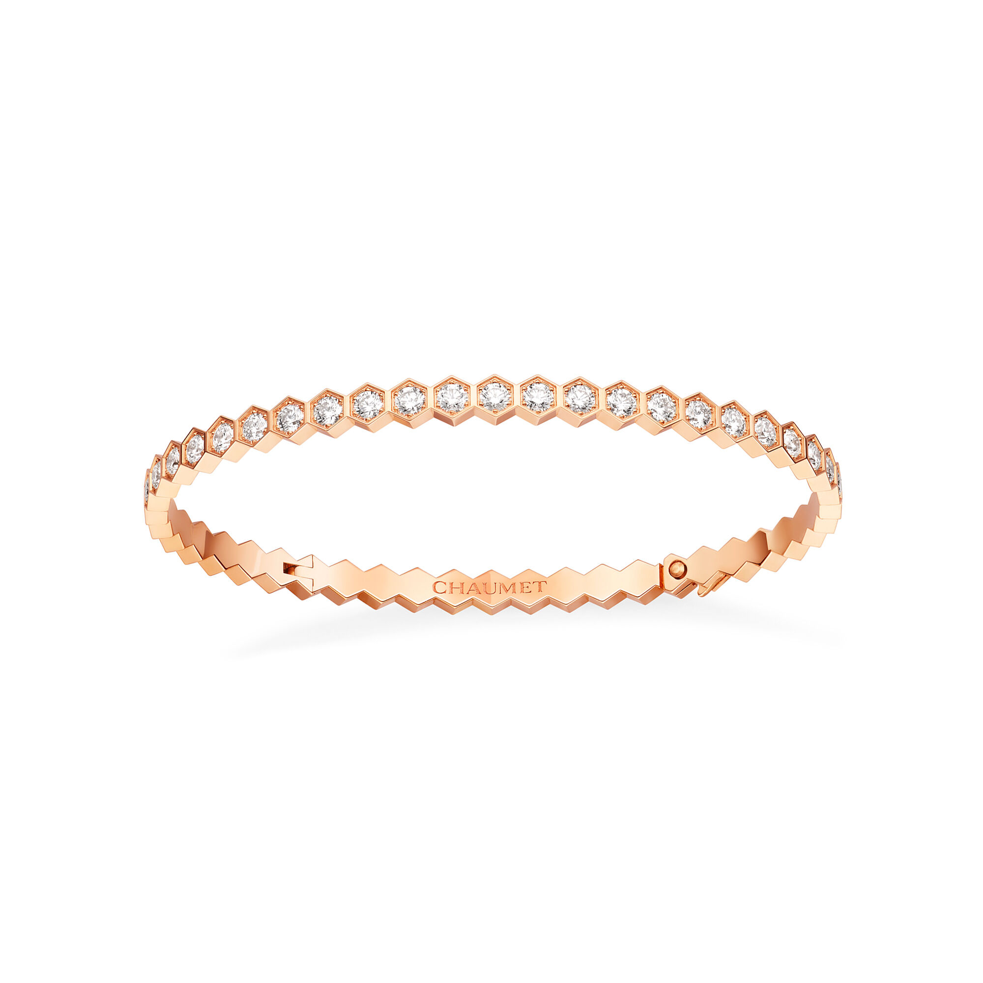 Bee de Chaumet Rose Gold and Diamond Pavé Bangle