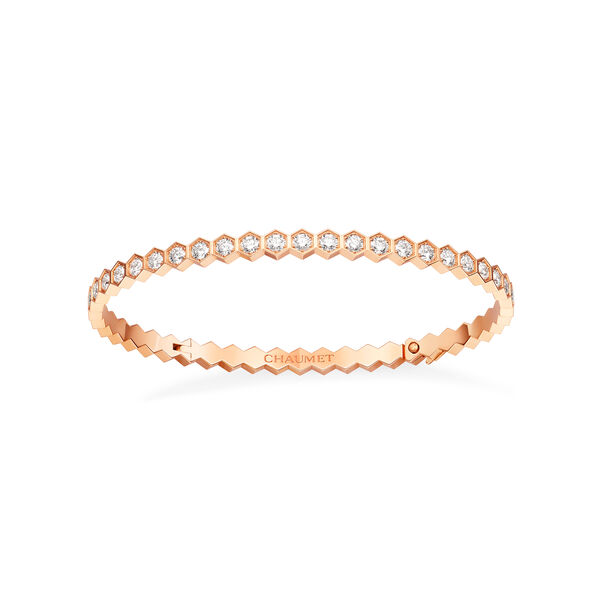 Bee de Chaumet Rose Gold and Diamond Pavé Bangle