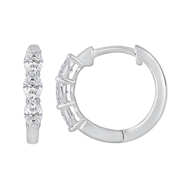 White Gold Diamond Hoop Earrings