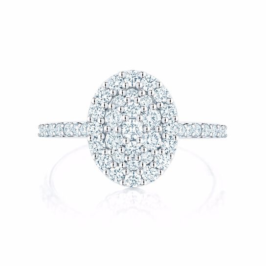bijoux birks starry night oval shaped diamond cluster ring with single halo image number 0